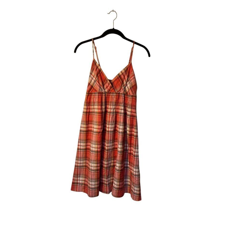 Miss 16 Y2K women’s plaid spaghetti strap gathered waist dress, medium